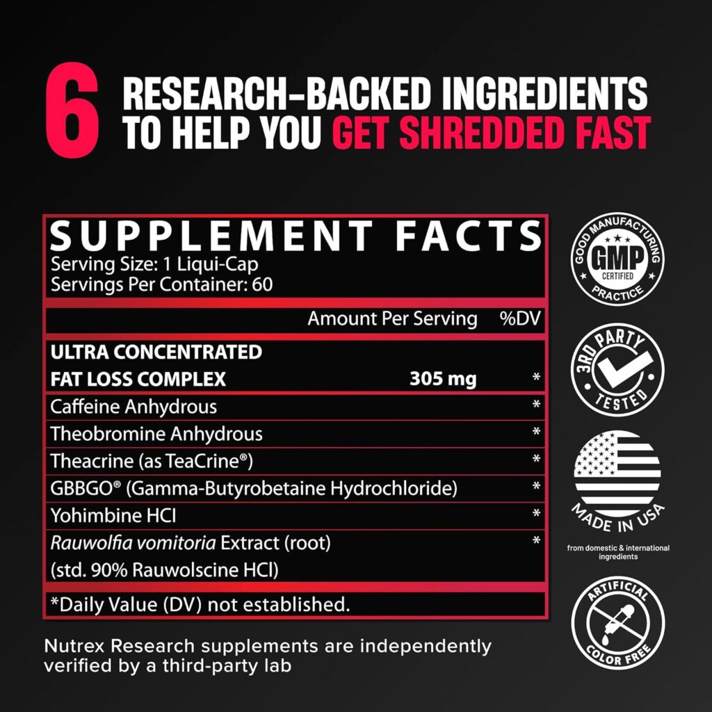 Nutrex Lipo-6 Black Ultra, Quemador de Grasa, 60 Cápsulas, foto 2