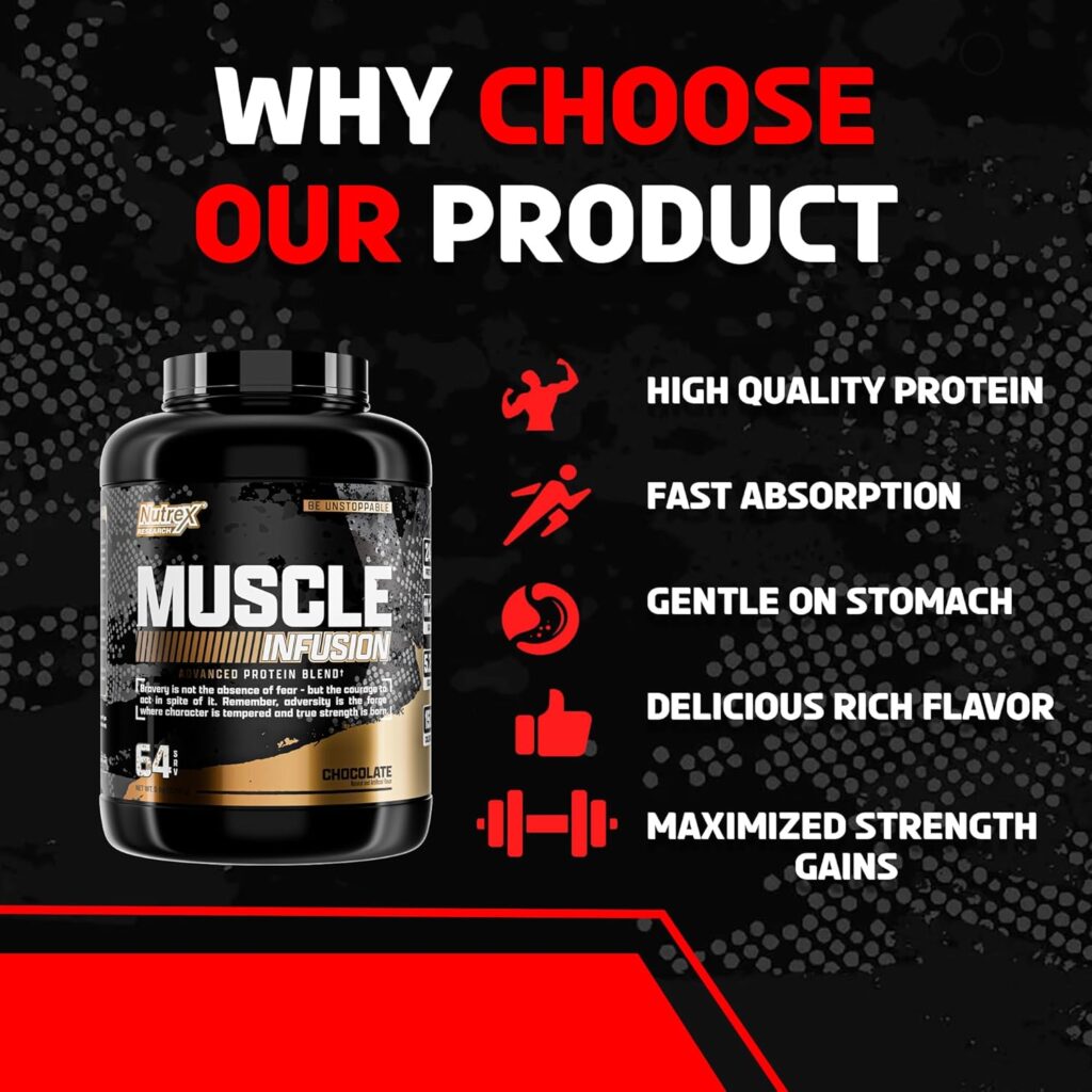Nutrex Muscle Infusion Whey Protein, Chocolate, 5 lb - 65 porciones, foto 2