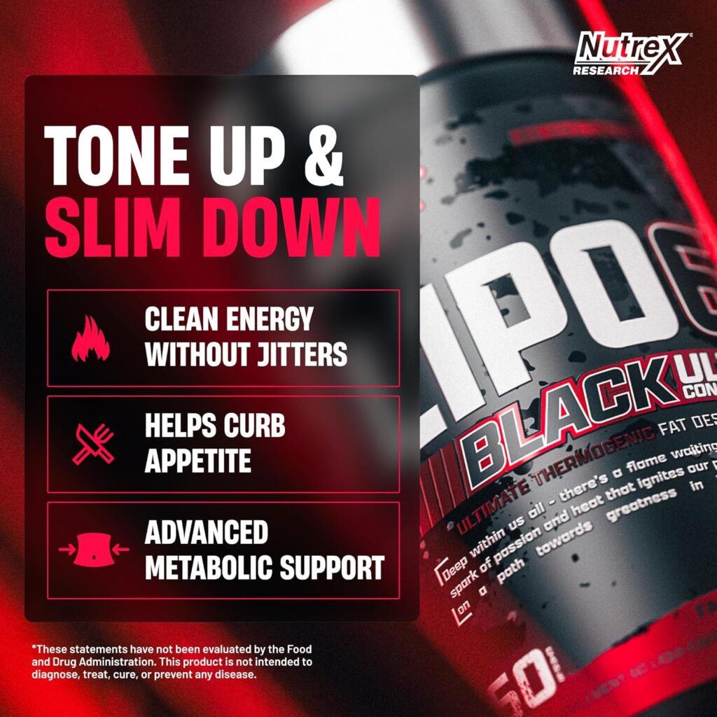 Nutrex Lipo-6 Black Ultra, Quemador de Grasa, 60 Cápsulas, foto 3