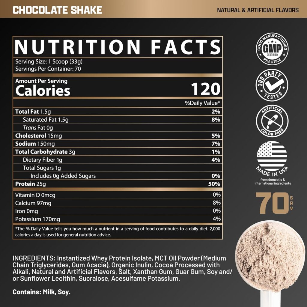 Nutrex IsoFit Whey Protein, Batido de Chocolate, 5 lb - 70 porciones, foto 1