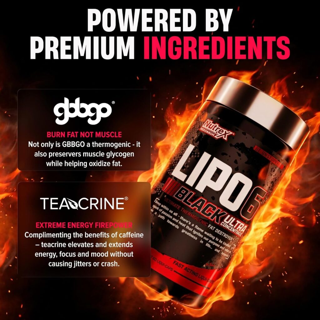 Nutrex Lipo-6 Black Ultra, Quemador de Grasa, 60 Cápsulas, foto 4